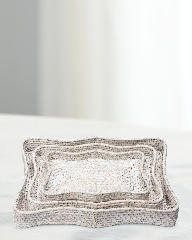 Sanibel Scalloped Trays, Set of 3